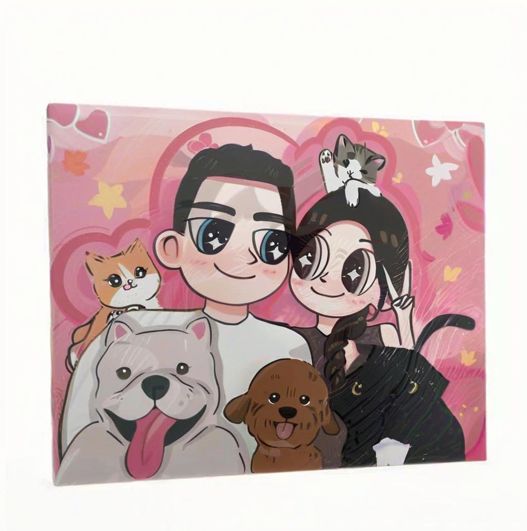 Custom Pet Cartoon Portrait - Personalized Gift for Pet Lovers