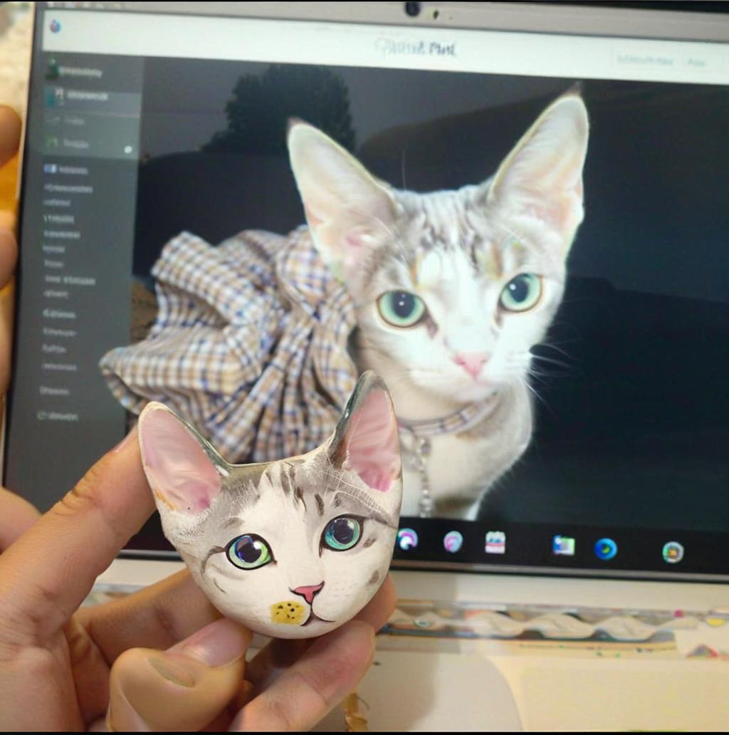 Custom 3D Pet Portrait Magnet: Fun Gift for Pet Lovers