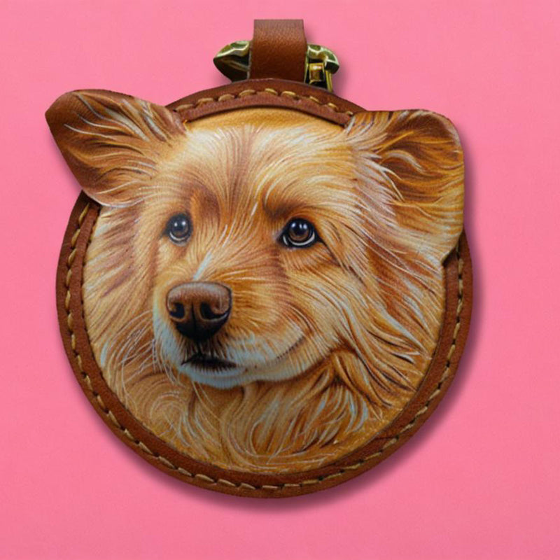 3D Handcrafted Leather Keychain – Custom Pet Portraits