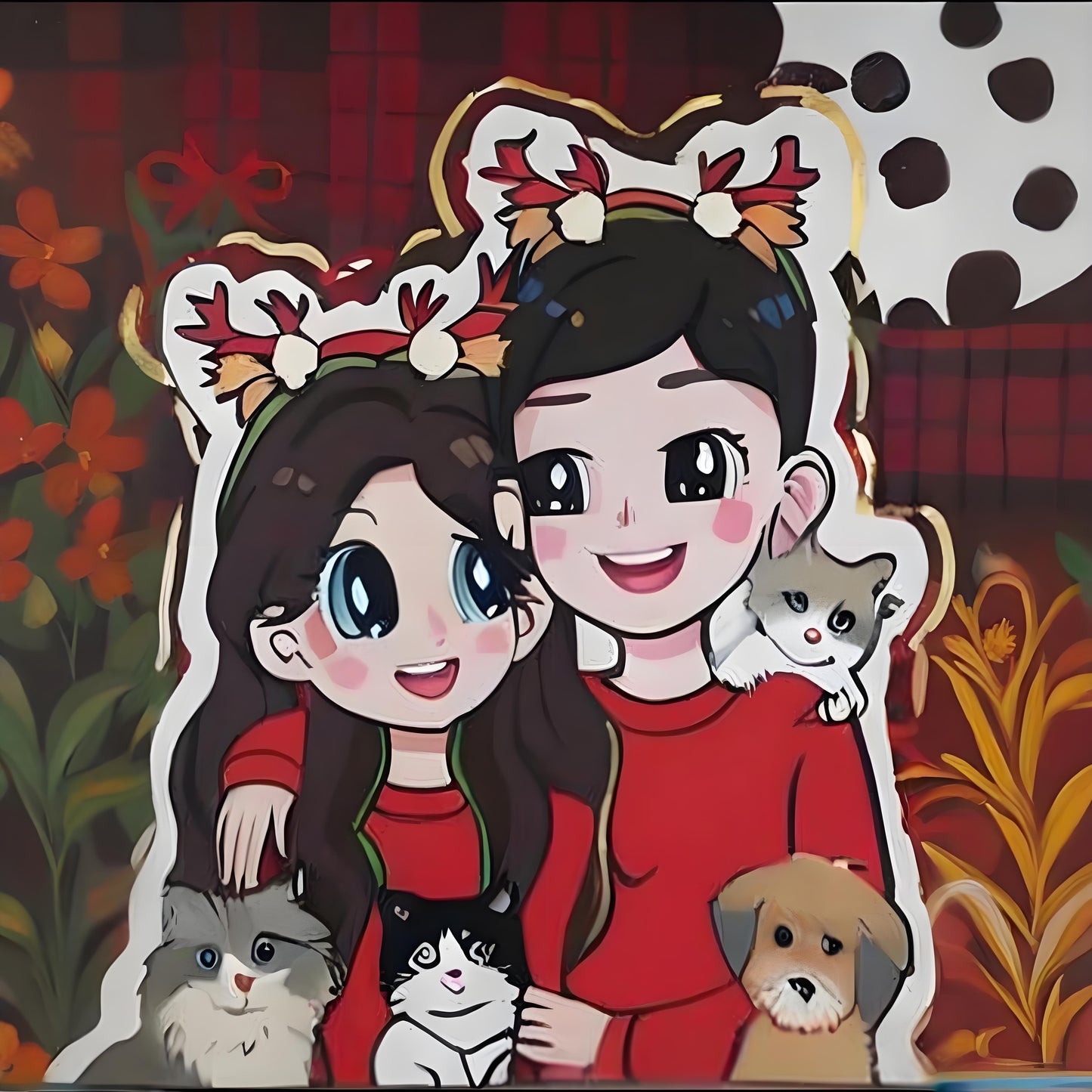 Custom Pet Cartoon Portrait - Personalized Gift for Pet Lovers